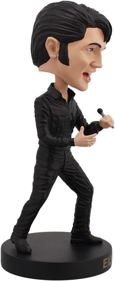 Royal Bobbles エルヴィスは黒い革に特殊な'68カムバックを